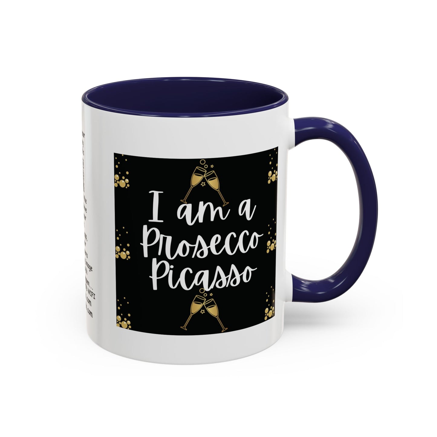 Talking Funny Mug Funny Prosecco Picasso Lover Mug Limerick Girlie Mug Funny Animating Mug Handmade Ceramic Coffee Mug girl Christmas gift accent Coffee Mug (11, 15oz)