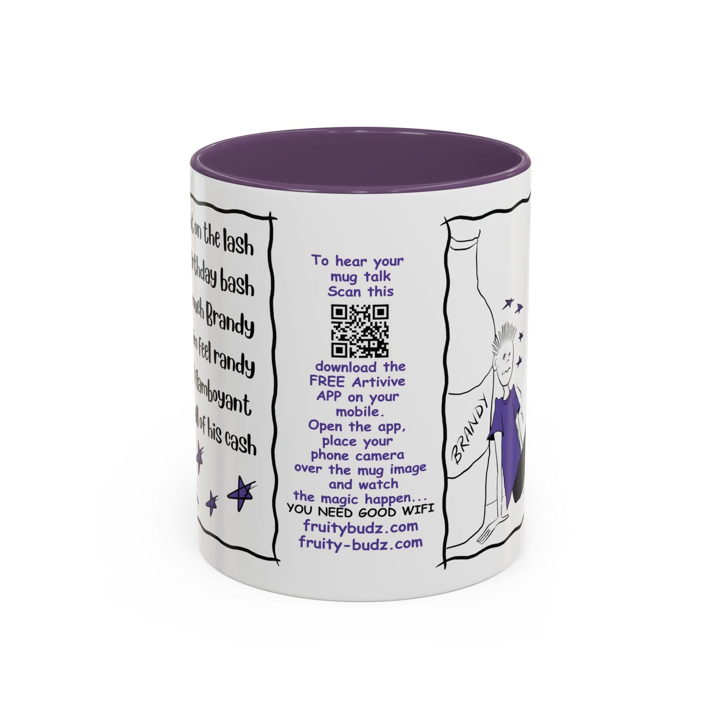 Unique mug Rhyming Talking Birthday mug Brandy Lover Mug Funny Birthday mug  limerick Brandy Mug Christmas Gift Brandy Lover MugCopy of Accent Coffee Mug (11, 15oz)
