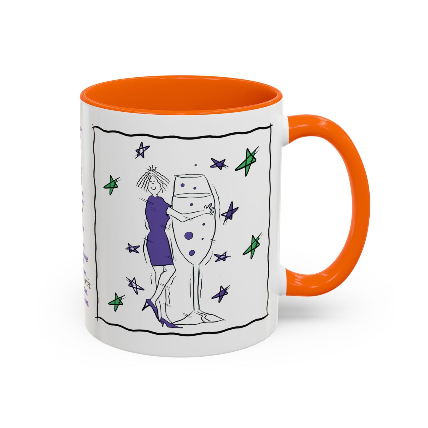 Talking Animated Champagne Mug Champagne Lover Mug White Girlie Mug Funny Limerick Mug Handmade Ceramic Coffee Lover Mug accent Coffee Mug (11, 15oz)