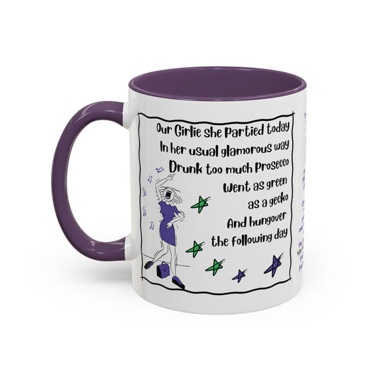 Talking Funny Mug Funny Prosecco Lover Mug Limerick Girlie Mug Funny Animating Mug Handmade Ceramic Coffee Mug girl Christmas gift accent Coffee Mug (11, 15oz)